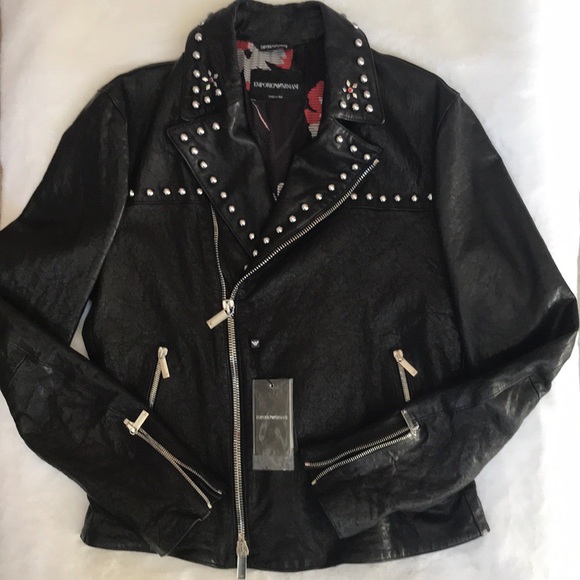 🖤 Emporio Armani Leather Jacket 🖤 - Picture 2 of 10